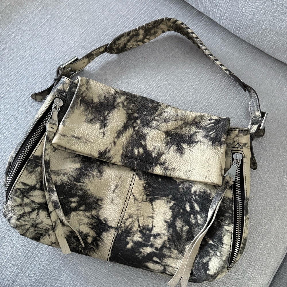 Aimee Kestenberg Black/Cream Leather Hobo Bag